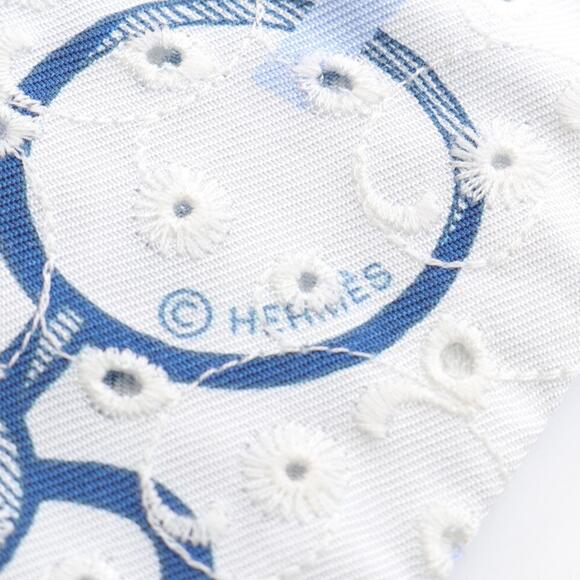 HERMES Authentic Blue Silk Scarf - Picture 2 of 4